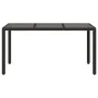 Gartentisch mit schwarzer PE-Rattan-Oberfläche aus Glas, 150x90x75 cm. von vidaXL, Gartentische - Ref: Foro24-365531, Preis: ...