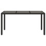 Gartentisch mit schwarzer PE-Rattan-Oberfläche aus Glas, 150x90x75 cm. von vidaXL, Gartentische - Ref: Foro24-365531, Preis: ...