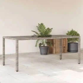 Mesa de jardín superficie de vidrio ratán PE gris 190x90x75 cm by vidaXL, Garden tables - Ref: Foro24-365538, Price: 190,97 €...