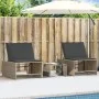 Liegestühle mit Tisch, 2 Stück, aus grauem synthetischem Rattan. von vidaXL, Liegen - Ref: Foro24-368424, Preis: 187,24 €, Ra...