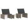 Liegestühle mit Tisch, 2 Stück, aus grauem synthetischem Rattan. von vidaXL, Liegen - Ref: Foro24-368424, Preis: 173,50 €, Ra...