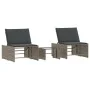Tumbonas con mesita 2 unidades ratán sintético gris by vidaXL, Loungers - Ref: Foro24-368424, Price: 170,50 €, Discount: %