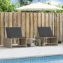 Liegestühle mit Tisch, 2 Stück, aus grauem synthetischem Rattan. von vidaXL, Liegen - Ref: Foro24-368424, Preis: 187,24 €, Ra...