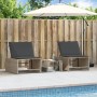 Liegestühle mit Tisch, 2 Stück, aus grauem synthetischem Rattan. von vidaXL, Liegen - Ref: Foro24-368424, Preis: 173,50 €, Ra...