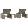 Liegestühle mit Tisch, 2 Stück, aus grauem synthetischem Rattan. von vidaXL, Liegen - Ref: Foro24-368424, Preis: 187,24 €, Ra...