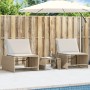 Liegestühle mit Tisch, 2 Stück, aus synthetischem Rattan in Beige. von vidaXL, Liegen - Ref: Foro24-368426, Preis: 202,89 €, ...