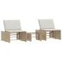 Liegestühle mit Tisch, 2 Stück, aus synthetischem Rattan in Beige. von vidaXL, Liegen - Ref: Foro24-368426, Preis: 198,96 €, ...