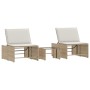 Liegestühle mit Tisch, 2 Stück, aus synthetischem Rattan in Beige. von vidaXL, Liegen - Ref: Foro24-368426, Preis: 202,89 €, ...