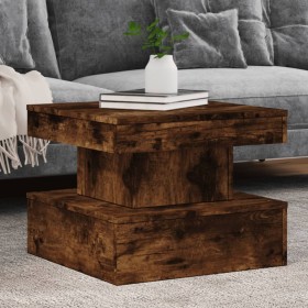 Mesa de centro con luces LED roble ahumado 50x50x40 cm by vidaXL, Coffee table - Ref: Foro24-839844, Price: 76,82 €, Discount: %