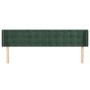 Cabecero de terciopelo verde oscuro 163x16x78/88 cm