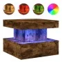 LED-beleuchteter Couchtisch aus geräucherter Eiche, 50x50x40 cm. von vidaXL, Couchtisch - Ref: Foro24-839844, Preis: 75,30 €,...