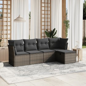 Gartensitzgruppe mit 5-teiligen Sofas und Kissen aus grauem synthetischem Rattan. von vidaXL, Gartensets - Ref: Foro24-326313...