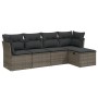 Juego de sofás jardín con cojines 5 pzas ratán sintético gris by vidaXL, Garden sets - Ref: Foro24-3263136, Price: 280,21 €, ...