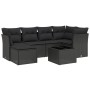 Set de comedor de jardín 7 pzas y cojines ratán sintético negro by vidaXL, Garden sets - Ref: Foro24-3263181, Price: 433,54 €...