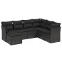 Set de comedor de jardín 7 pzas y cojines ratán sintético negro by vidaXL, Garden sets - Ref: Foro24-3263211, Price: 446,43 €...