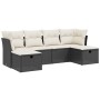 Set de sofás de jardín 6 piezas y cojines ratán sintético negro by vidaXL, Garden sets - Ref: Foro24-3263232, Price: 323,63 €...
