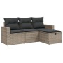 Set de sofás de jardín 4 pzas y cojines ratán sintético gris by vidaXL, Garden sets - Ref: Foro24-3263446, Price: 244,58 €, D...
