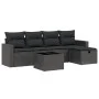 6-teiliges Gartensofa-Set und Kissen aus schwarzem Kunststoff-Rattan. von vidaXL, Gartensets - Ref: Foro24-3263471, Preis: 36...