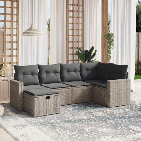 Set de muebles de jardín 6 pzas y cojines ratán sintético gris by vidaXL, Garden sets - Ref: Foro24-3263486, Price: 367,30 €,...
