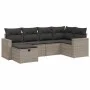 Gartenmöbel-Set, 6-teilig, mit grauen Polstern aus synthetischem Rattan. von vidaXL, Gartensets - Ref: Foro24-3263486, Preis:...