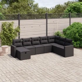 Set de sofás de jardín 8 piezas y cojines ratán sintético negro by vidaXL, Garden sets - Ref: Foro24-3263581, Price: 511,65 €...