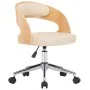 Swivel dining chair with curved wood and cream synthetic leather. by vidaXL, dining chairs - Ref: Foro24-287423, Price: 133,9...