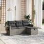 Set de sofás de jardín 4 pzas y cojines ratán sintético gris by vidaXL, Garden sets - Ref: Foro24-3263756, Price: 252,85 €, D...