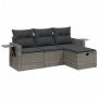 Set de sofás de jardín 4 pzas y cojines ratán sintético gris by vidaXL, Garden sets - Ref: Foro24-3263756, Price: 252,85 €, D...