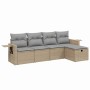 Juego de sofás jardín con cojines beige mezcla 5 pzas ratán PE by vidaXL, Garden sets - Ref: Foro24-3263775, Price: 314,78 €,...