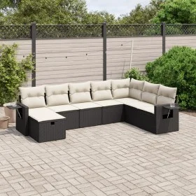 Set de sofás de jardín 8 piezas y cojines ratán sintético negro by vidaXL, Garden sets - Ref: Foro24-3263892, Price: 469,47 €...