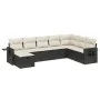8-teiliges Gartensofa-Set und Kissen aus schwarzem Kunststoff-Rattan. von vidaXL, Gartensets - Ref: Foro24-3263892, Preis: 47...