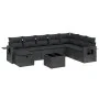 Set de sofás de jardín 8 piezas y cojines ratán sintético negro by vidaXL, Garden sets - Ref: Foro24-3263901, Price: 584,22 €...