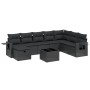 Set de sofás de jardín 8 piezas y cojines ratán sintético negro by vidaXL, Garden sets - Ref: Foro24-3263901, Price: 561,71 €...
