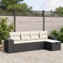 Gartenmöbel-Set 5-teilig mit schwarzen Polstern aus synthetischem Rattan von vidaXL, Gartensets - Ref: Foro24-3264392, Preis:...