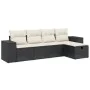 Set de muebles de jardín 5 pzas y cojines ratán sintético negro by vidaXL, Garden sets - Ref: Foro24-3264392, Price: 312,20 €...