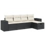 Set de muebles de jardín 5 pzas y cojines ratán sintético negro by vidaXL, Garden sets - Ref: Foro24-3264392, Price: 295,34 €...