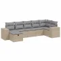Juego de sofás jardín con cojines beige mezcla 7 pzas ratán PE de vidaXL, Conjuntos de jardín - Ref: Foro24-3264435, Precio: ...