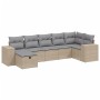Juego de sofás jardín con cojines beige mezcla 7 pzas ratán PE by vidaXL, Garden sets - Ref: Foro24-3264435, Price: 451,83 €,...