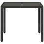 Gartentisch mit schwarzer PE-Rattan-Oberfläche und Glasplatte, 90x90x75 cm. von vidaXL, Gartentische - Ref: Foro24-365525, Pr...