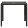 Mesa de jardín superficie de vidrio ratán PE negro 90x90x75 cm de vidaXL, Mesas de jardín - Ref: Foro24-365525, Precio: 117,5...