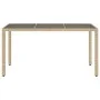 Gartentisch mit Glasoberfläche, PE-Rattan in Beige, 150x90x75 cm. von vidaXL, Gartentische - Ref: Foro24-365533, Preis: 162,9...
