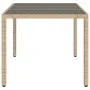 Gartentisch mit Glasoberfläche, PE-Rattan in Beige, 150x90x75 cm. von vidaXL, Gartentische - Ref: Foro24-365533, Preis: 162,9...