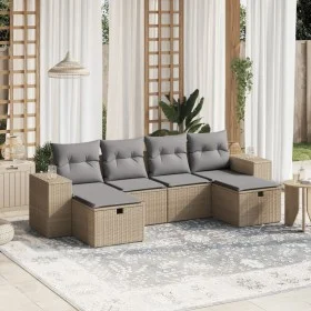 Juego de sofás jardín con cojines beige mezcla 6 pzas ratán PE by vidaXL, Garden sets - Ref: Foro24-3264475, Price: 376,02 €,...