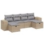 Juego de sofás jardín con cojines beige mezcla 6 pzas ratán PE by vidaXL, Garden sets - Ref: Foro24-3264475, Price: 369,57 €,...