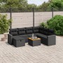 8-teiliges Gartensofa-Set und Kissen aus schwarzem Kunststoff-Rattan. von vidaXL, Gartensets - Ref: Foro24-3264849, Preis: 49...