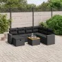 Set de sofás de jardín 8 piezas y cojines ratán sintético negro by vidaXL, Garden sets - Ref: Foro24-3264849, Price: 496,43 €...