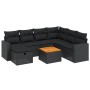 8-teiliges Gartensofa-Set und Kissen aus schwarzem Kunststoff-Rattan. von vidaXL, Gartensets - Ref: Foro24-3264849, Preis: 49...