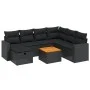Set de sofás de jardín 8 piezas y cojines ratán sintético negro by vidaXL, Garden sets - Ref: Foro24-3264849, Price: 496,43 €...