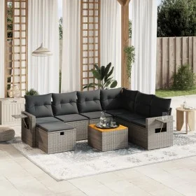 Gartensofa-Set, 8-teilig, mit grauen Kissen aus synthetischem Rattan. von vidaXL, Gartensets - Ref: Foro24-3264966, Preis: 46...