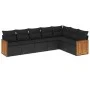 Set de comedor de jardín 7 pzas y cojines ratán sintético negro by vidaXL, Garden sets - Ref: Foro24-3260109, Price: 453,50 €...